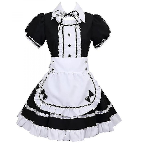 Bedste Sælger Lolita Pigepige Kostumer Fransk Pigepige Kjole Piger Kvinde Amine Cosplay Kostume Servitrice Pigepige Fest Scene Kostumer Sæt Black 4XL