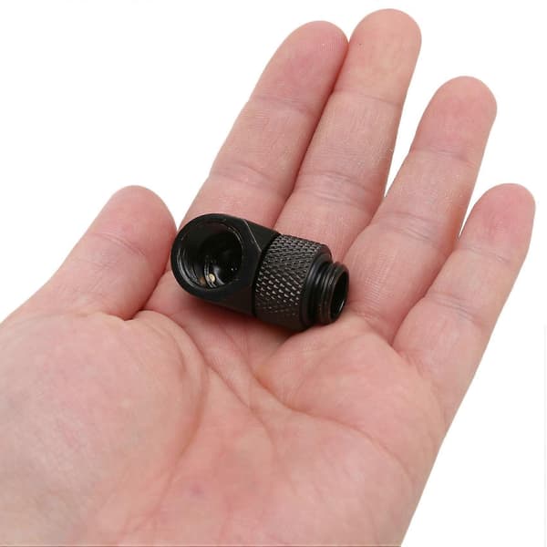 12,9 mm G1/4 Gevind 90 Graders Rotationsrørforbindelsesfitting til PC Vandkøling Sort