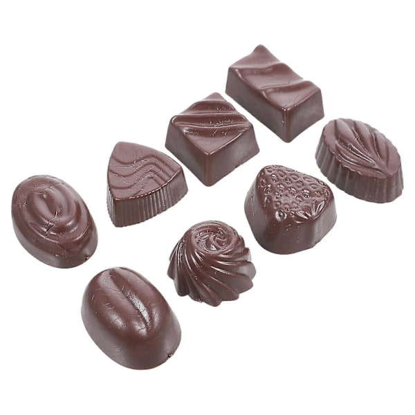 8 st Simulerade Choklad Attrapp Modeller Falsk Choklad Konstgjord Mat Choklad Realistisk Choklad