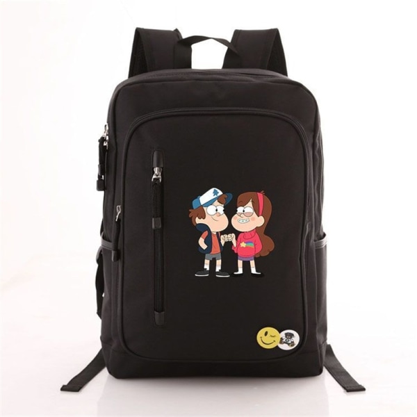 Anime Gravity Falls Ryggsäck Dragkedja Ficka Skolväska Student style 9