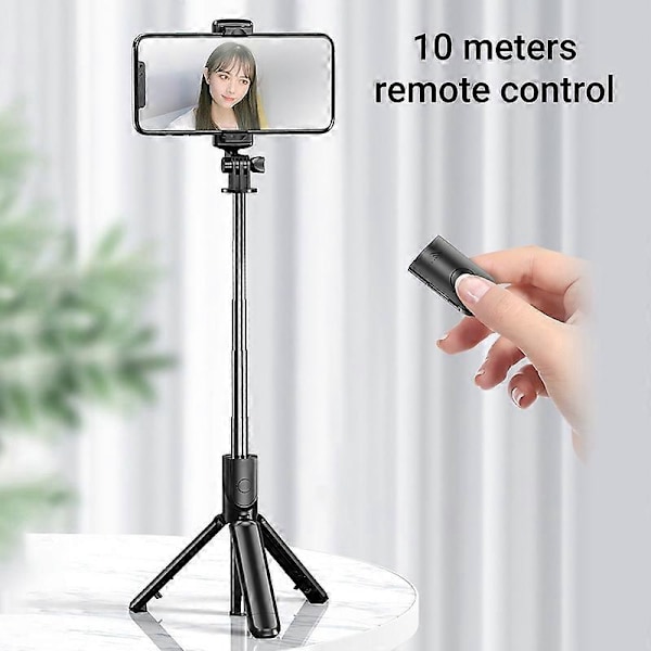S03 Selfie Stick Tripod Bærbar 360 Graders Rotation Universal Tripod Stativ med Trådløs Fjernbetjening til Foto