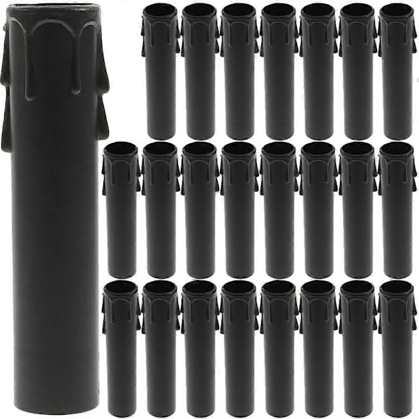 24 stk. Lysekrone Base Lysmanchetter Høje Lysestageafdækninger Lysmanchetter (22x105mm)