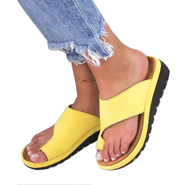 Tåring Sandaler Flip Flop Slitstarka Skor Med Tjock Sula För Ledig Fritid Yellow 37