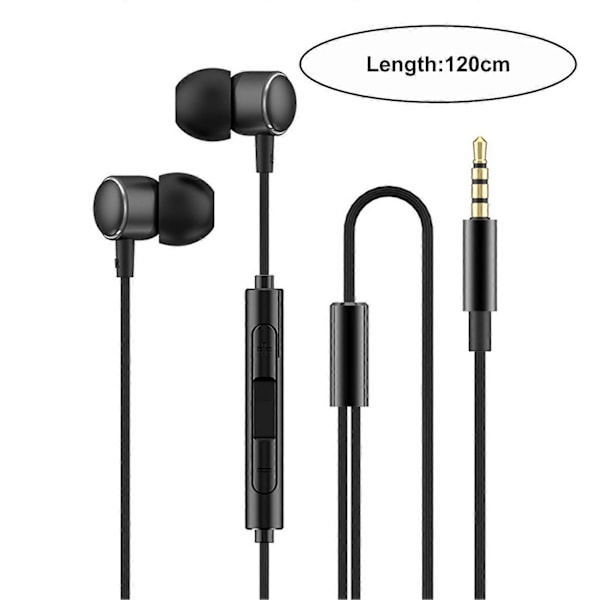 Ørepropper med støyreduserende mikrofon, høykvalitetslyd, in-ear 3.5MM øretelefoner for datamaskiner, bærbare datamaskiner og telefoner