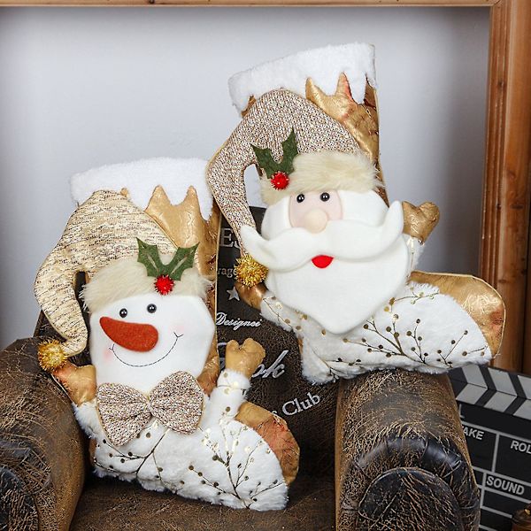 Julgodispåse med rep Söt godisförvaring 3D-mönster Mjuka snögubbar Julstrumpa för jul Snowman