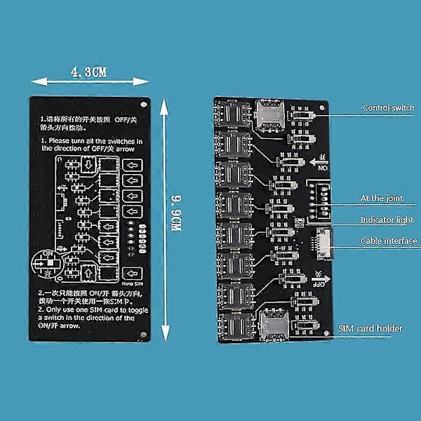 10-plats Adapter Multi-läsare Mini Sim Nano Med Kontrollbrytare För Iphone5/6/7/8/x