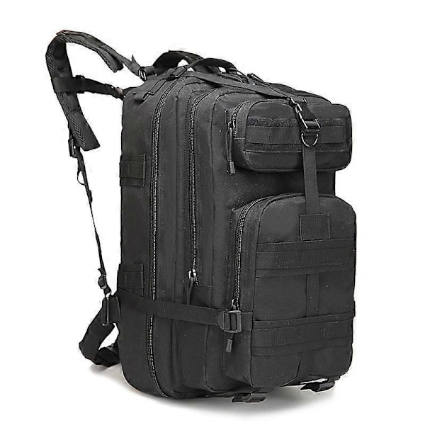 Kul Unisex Menn Kvinner Utendørs Sport Taktisk Ryggsekk Tursekk Camping Fottur Bag (Svart)