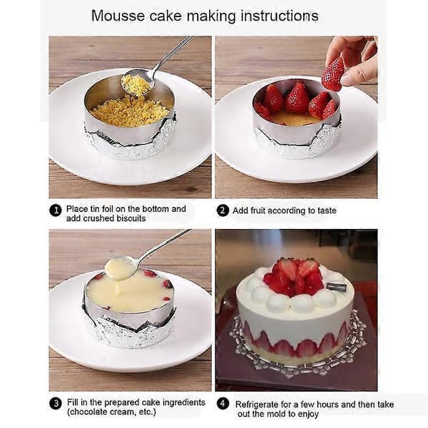 Rustfritt stål risballform barnas tilleggsmat mousse kakeform B
