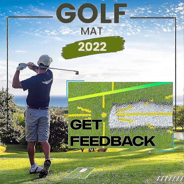 Golfmatta för sving, visar tydligt slagspår, portabla mattor för sving i trädgården