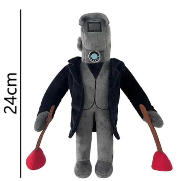 Skibidi Toalett Plysch 30cm Anime Plyschleksak Gosedjur Mjuka Roliga Plysch Barn Jul Födelsedagspresenter Docka Silver