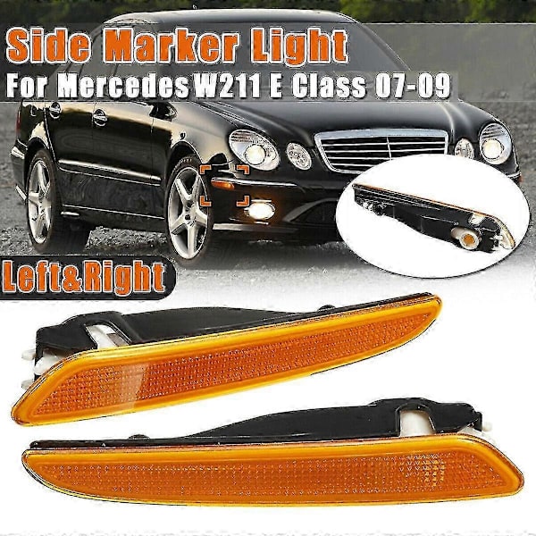 Par Forreste Kofanger Side Markeringslys Blinklys Lampe til W211 E-Klasse E320 E350 E550 E63 2007-2009