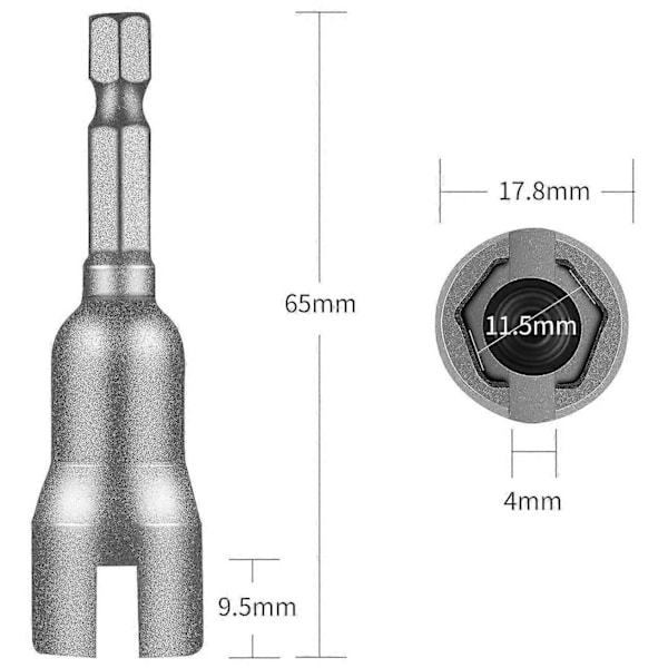4 st Power Wing Nut Driver Set, Spår Wing Nuts Borr Bits Hylsnycklar Verktygsset, 1/4 tum Hex Dri