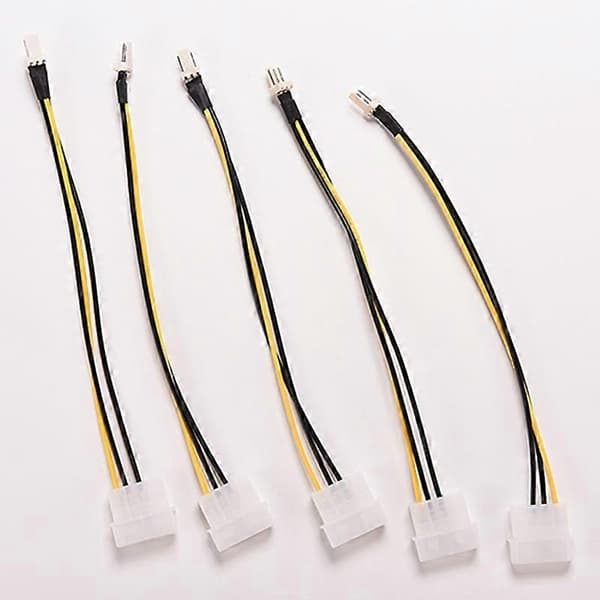 5 stk. 4-Pin Molex/IDE til 3-Pin CPU Kabinet Blæser Strømstik Kabel Adapter 20cm