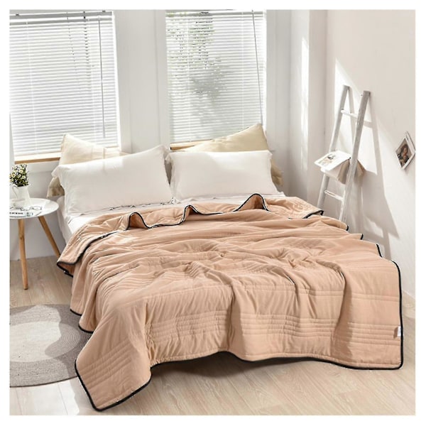Det Ultra Kølende Tæppe Til Fuld & Twin Senge Ultra Bløde Vaskbare Tæpper Til Voksne Børn Camel 180 x 220