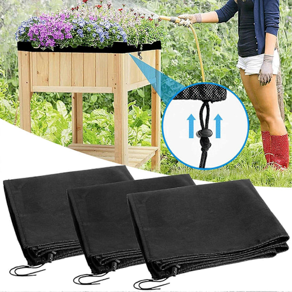 3 st City Pickers Ersättningsmulchskydd med dragsko Lättanvänt Andningsbart Material Växttillväxt City Picker Upphöjd Bädd Odlingslåda Skydd