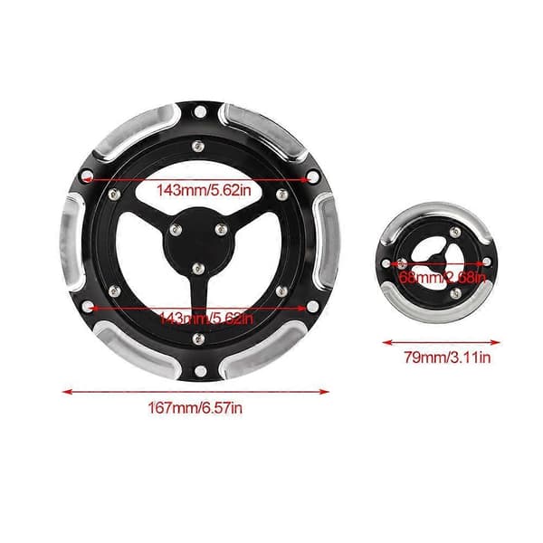 Aluminium Motorcykel Derby Dæksel Timing Timer Dæksel Sæt til XL XR 883 1200 (sort&sølv)