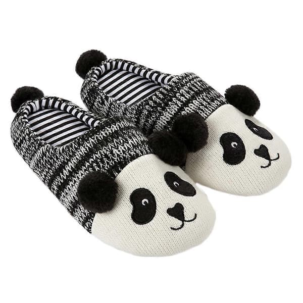 Efterår Vinter Panda Hjemmesko Søde Varme Sko Bomulds Gulv Hjemmesko til Indendørs Brug - 29CM (Far/Størrelse 42-43)