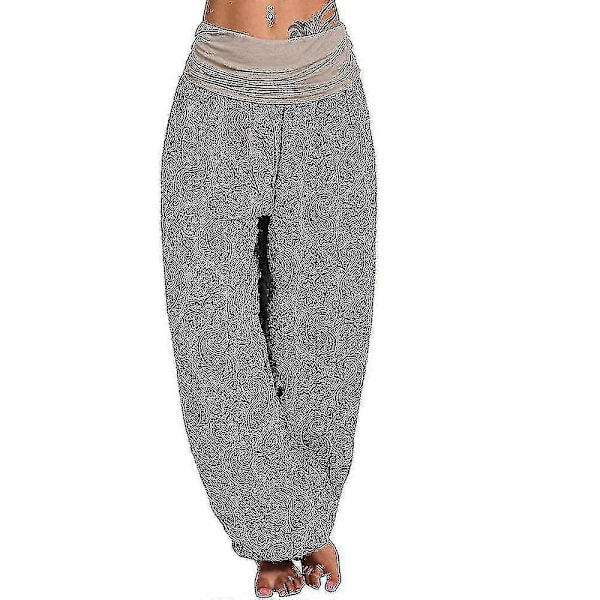 Naisten Boho Paiey Gypsy Harem Housut Ali Baba Jooga Palazzo Löysät Hippihousut Bloomersit Smokkivyötäröllä Apricot M