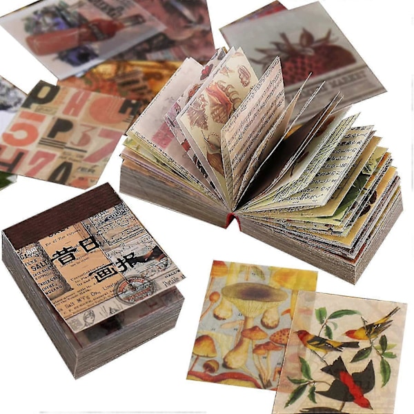 2 pakker Vintage Scrapbooking-materialer, Scrapbogspapir til journalføring, Decoupage-papir til