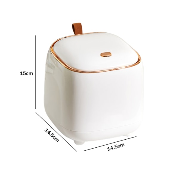 Kreativ Papperskorg för Skrivbord med Förvaringslåda för Soppåsar Milky Yellow