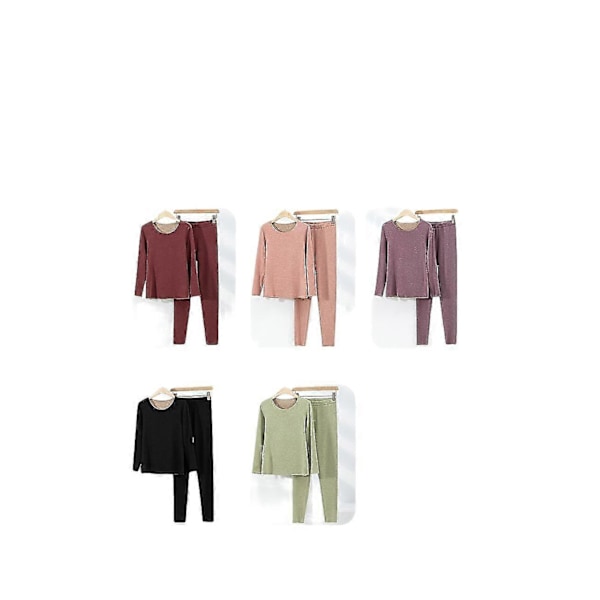 Naisten T-paidat Naisten Saumaton Lämpökerrasto Syksy Talvi Pitkähihainen Lämmittävä Aluspaita Vyötärö_l_musta pink XXXL
