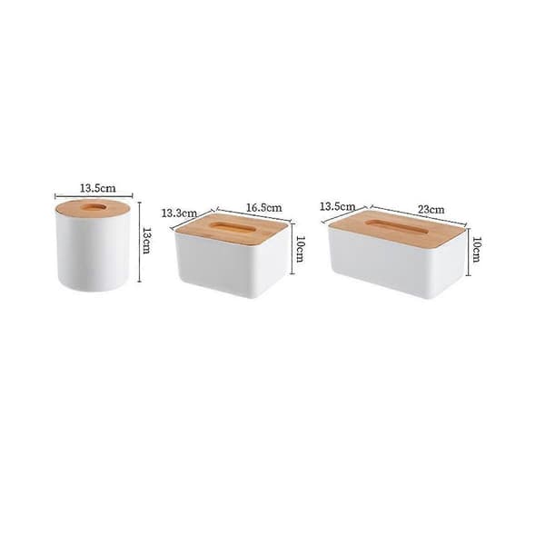 Bambu Trälock Plast Tissuebox Pappershållare Dispenser Hemfodral 23cm X 13.5cm X 10cm