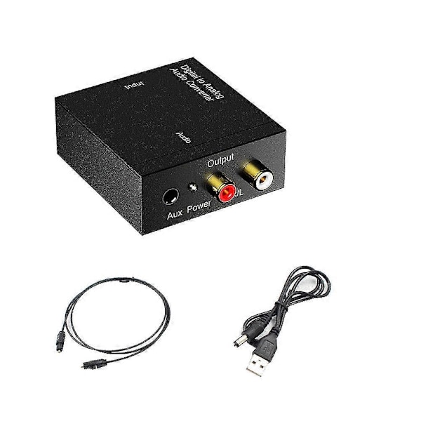 3.  5mm Koaksial Optisk Fiber Digital Til O Aux L / R Konverter Spdif Digital O Dec