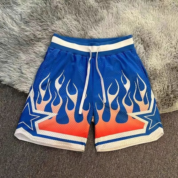 Basketbollshorts Amerikanska Shorts Lös Passform Andningsbara Träningsbyxor blue M