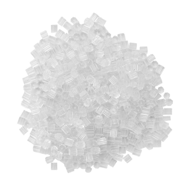 500 stk. åttekantede øreplugger i plast, transparente gummiørepropper, sikkerhetsbakstykker, fiskeørepynt for kvinner og jenter