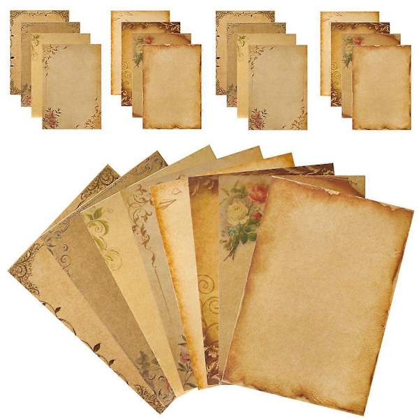 24 ark med retro brevpapir skrivepapir brevpapir for hilsen invitasjon