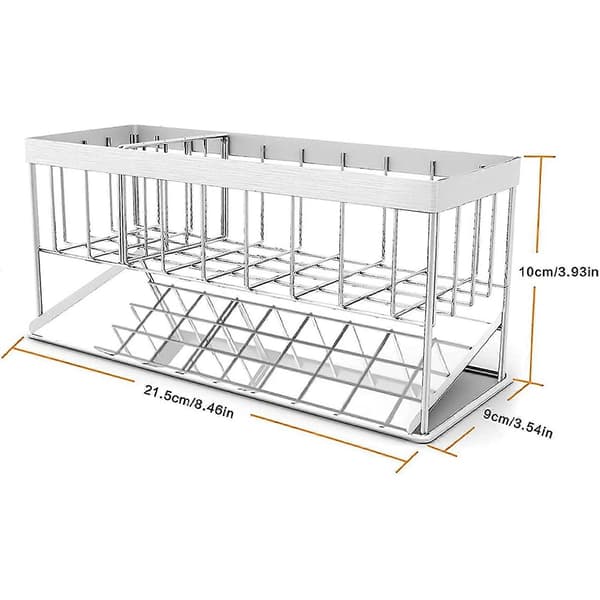 Køkkensvamp Holder Husholdningsvask Caddy Med Justerbart Panel Bordplade Organizer Til Køkken A