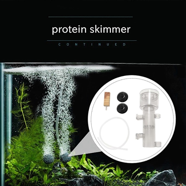 600l/h Mini Akvarium Marin Fisk Korall Tank Intern På Driven Protein Skummare Med Trä Sten Tubi