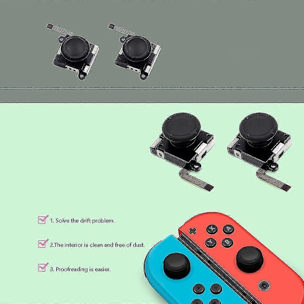 2-pakning Joycon Joystick 3d Tommelspak Erstatningssett Inkluderer Skrutrekkere Tommelspak C
