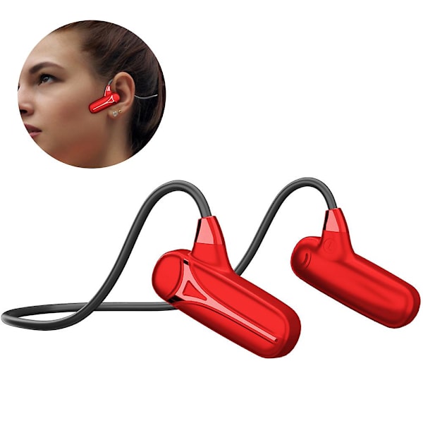 Langattomat avokorvakuulokkeet luujohtotekniikalla, Bluetooth 5.0 -mikrofoni, HD-puhelut, kevyet urheilukuulokkeet, vedenpitävät juoksukuulokkeet Red