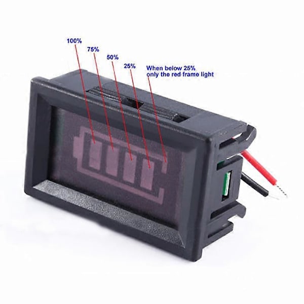 12V Bly-syra Batterikapacitetstestare Mätare Strömspänning LED Display Indikator
