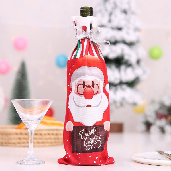 1st Creative Christmas Vinflaska Set Cover Ornament Juldekoration För Hem Xmas Navidad Deco Noel Nyårspresent 2022 Santa Claus1 Style12