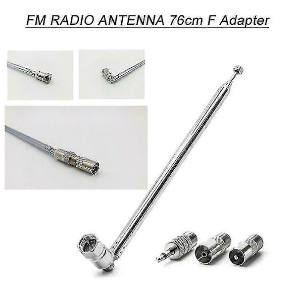 For Bose Wave F Type Radio Antenne Fm Teleskopisk Antenne 3.5mm Adapter Koblingsølv4stk