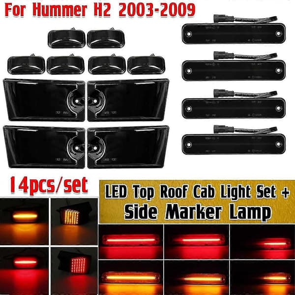 14 stk. LED Taklyssett Side Blinklys Lampe For H2 2003-2009