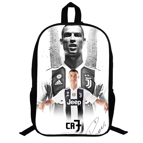 Ronaldo mønster rygsæk studerende skoletaske enkeltlags taske