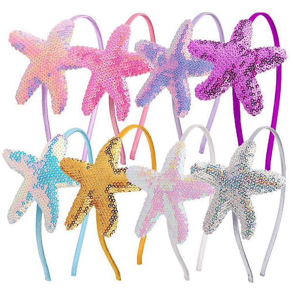8 kpl Glitter Panta Valtameri Tyyli Päähine Juhla Hiusvanne Lasten Hiuspanta Tyttöjen Hiuspanta Lapsille