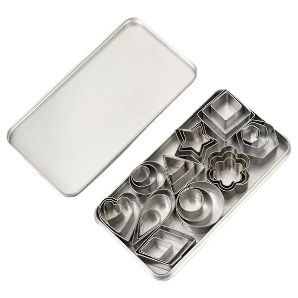 30 stk/eske Sukkerkjeksstempel i rustfritt stål, preger, kakeform, DIY, fondant, kakepynt, bakeutstyr