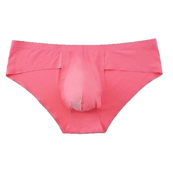 Herr Sömlösa Låg Midja Kalsonger Tunna Underbyxor Underkläder Trosor Pink XL