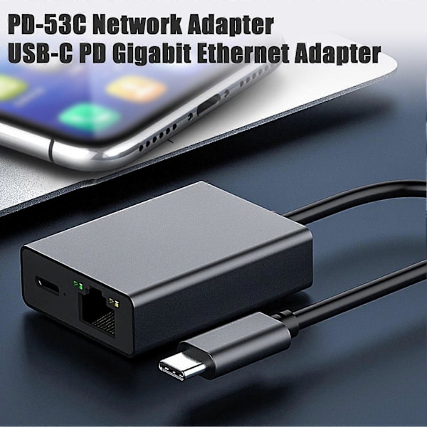 Netværksadapter 1000Mbps Type-C til RJ45 Ethernet Adapter Plug And Play USB til Ethernet Adapter til Mobiltelefon Tablet