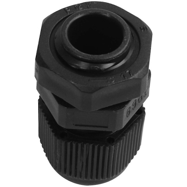 Pg7 Svart Nylon Vanntett Strekkavlastning, ledningsgrep, kabelnippel 3,5-6 Mm 50 stk