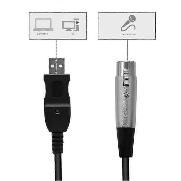 USB Han til XLR Hun Mikrofon USB MIC Link Kabel Ny