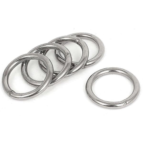 40mm x 5mm Svetsade O-ringar i rostfritt stål, 5 st