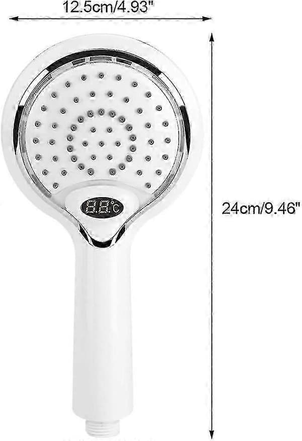 LED Dusjhode, LED Dusjhode Hånddusj, 3 Farger Temperaturkontroll Dusjhode, LED Temperatur Dusjhode, Temperaturkontroll Dusjspray
