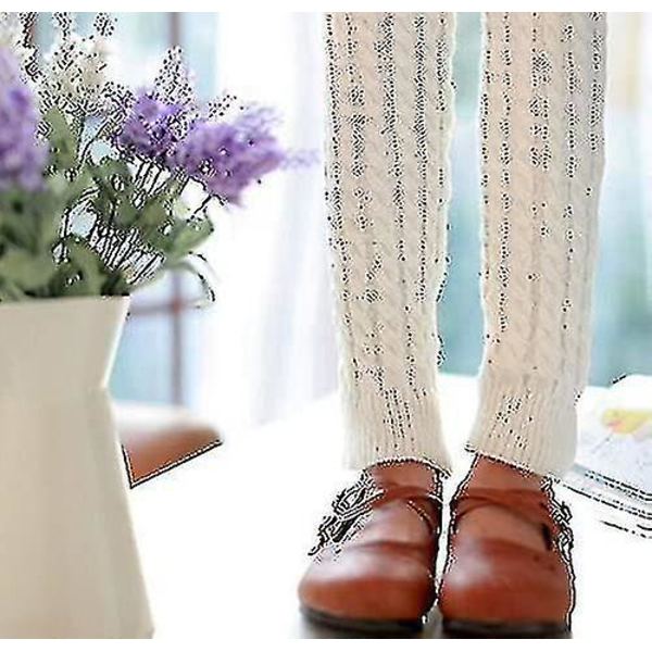 1 Par Stickade Vinter Varma Benvärmare - Långa Strumpor Stövlettöverdrag Leggings