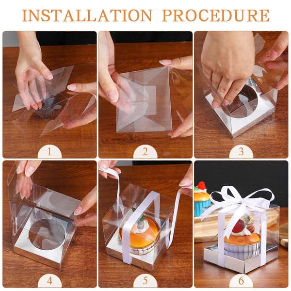 10 stk. Cupcake-esker, transparente gaveesker, kakeesker, pynteske