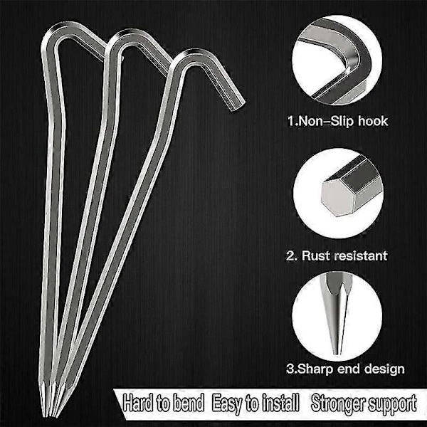 Tältpinnar 16 st 18cm Metall Tunga Tältkrokar Aluminiumlegering Rostfri Camping Tält Markpinnar